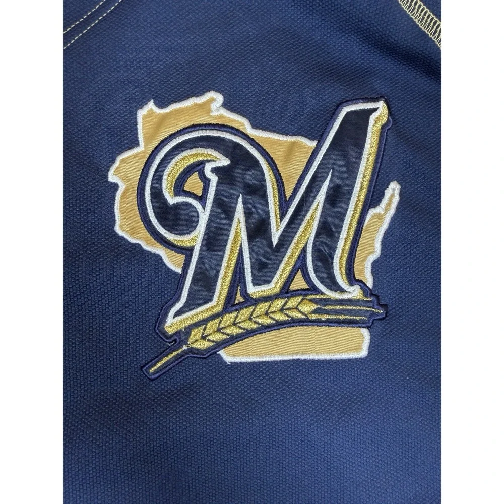 Nike Ryan Braun #8 Milwaukee Brewers Jersey Men's Large Blue MLB Baseball